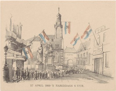 Carte de dîner avec drapeaux - Theo van Hoytema