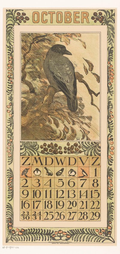 Page de calendrier d