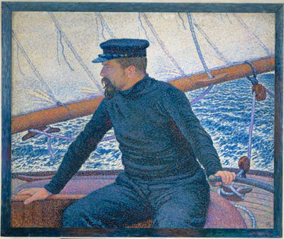 Signac sur son bateau (oil on canvas) - Theo van Rysselberghe