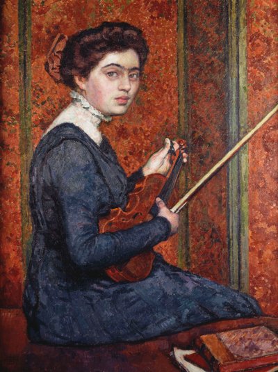 Femme avec violon - Théo van Rysselberghe