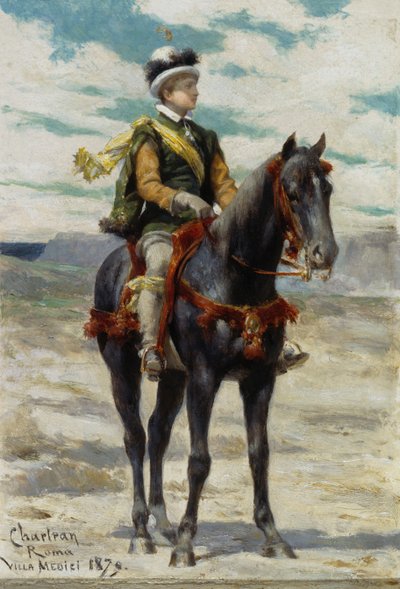 Jeune homme à cheval - Theobald Chartran