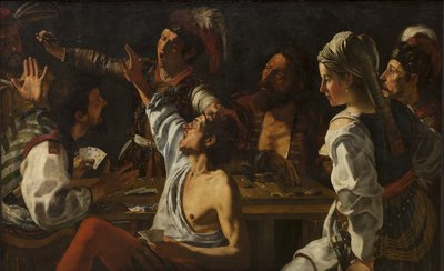 Joueurs de cartes et de backgammon. Dispute autour des cartes - Theodoor Rombouts