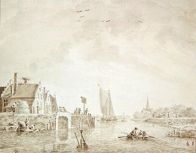 Navires dans un estuaire près d