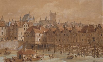 Le Grand Châtelet et le Pont aux Meuniers - Theodor Josef Hubert Hoffbauer