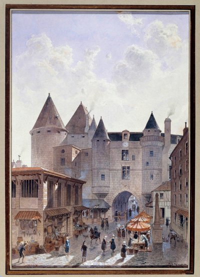 Vue du Grand Châtelet depuis la rue Saint Denis à Paris - Theodor Josef Hubert Hoffbauer