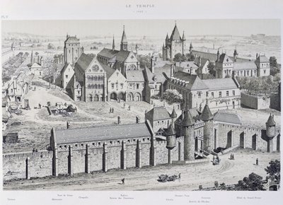 Vue du Temple en 1450, illustration de 