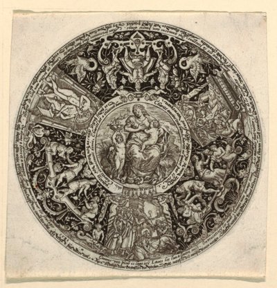 Conception pour une tasse gravée avec une allégorie de la charité - Theodor de Bry