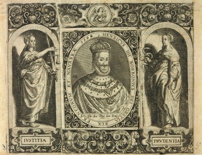Henricus IIII Borbonius Dei Gratia Rex Francorum et Navarrae 1595 / Bry, Jean Théodore de - Theodor de Bry