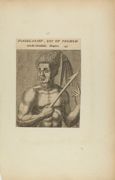 Nacol-Absov, Roi Du Promon-/toire des.... (from book, Les Vrais Pourtraits et Vies des Hommes Illustres) - Theodor de Bry