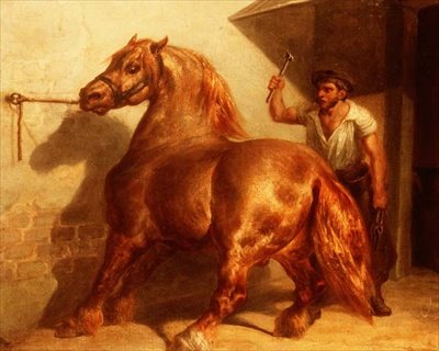 Cheval de trait chez le maréchal-ferrant - Theodore (attr. to) Gericault