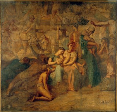Paix (représentation allégorique avec mère et enfant et troupeaux) - Théodore Chassériau