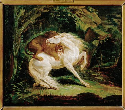 Cheval attaqué par un lion, d