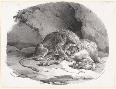 Cheval dévoré par un lion (A Horse Being Devoured by a Lion) - Theodore Gericault