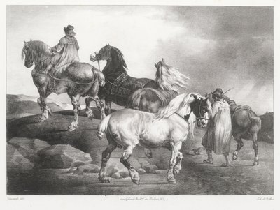 Chevaux conduits à la foire (Horses Being Led to the Fair) - Theodore Gericault