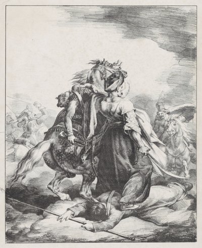 Mameluk de la garde impériale défendant un trompette blessé contre un Cosaque (An Egyptian Mameluk Defending a Wounded French Trumpeter at Waterloo) - Theodore Gericault