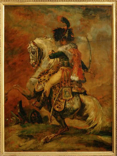 Officier de Chasseurs a Cheval de la Garde Imperiale, chargeant. Salon 1812 ... - Theodore Gericault