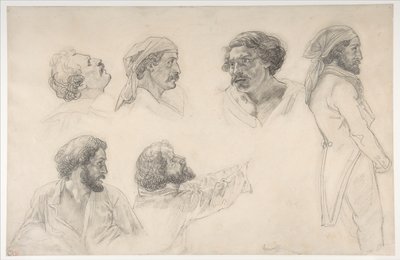 Six études pour Corréard et Savigny dans « Le Radeau de la Méduse » - Theodore Gericault
