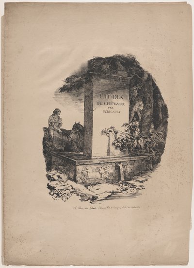 Abreuvoir, page de titre de « Études de chevaux » (Études de Chevaux) - Theodore Gericault