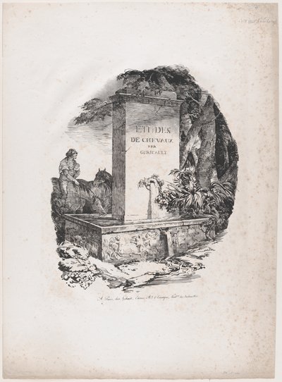 Abreuvoir, page de titre de « Études de chevaux » (Études de Chevaux) - Theodore Gericault