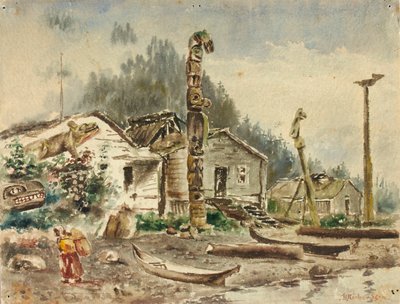 Vue de Wrangell, Alaska, en 1884 - Theodore J. Richardson