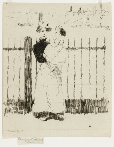 Emma et son bébé, Chelsea Embankment - Theodore Roussel