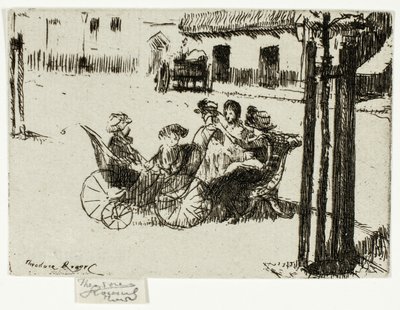 Petites filles et landaus, Chelsea Embankment - Theodore Roussel