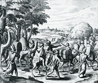 Caravane de marchands arabes voyageant d