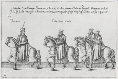 Lord-maire et échevins dans le cortège funèbre de Sir Philip Sidney en route vers la cathédrale Saint-Paul - Theodore de Bry