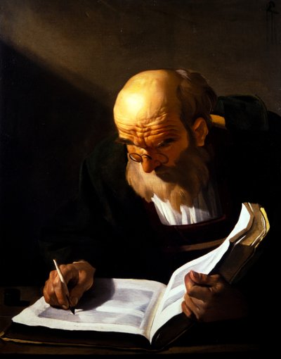 Vieil homme écrivant - Theodore van called Dirk Baburen