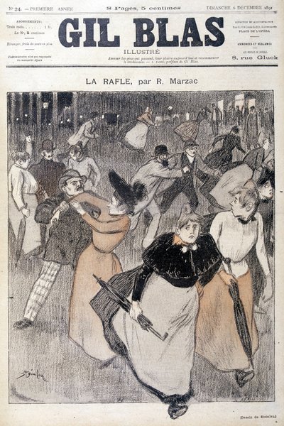 Dessin de Steinlen dans Gil Blas, 6/12/1891. - Théophile Alexandre Steinlen