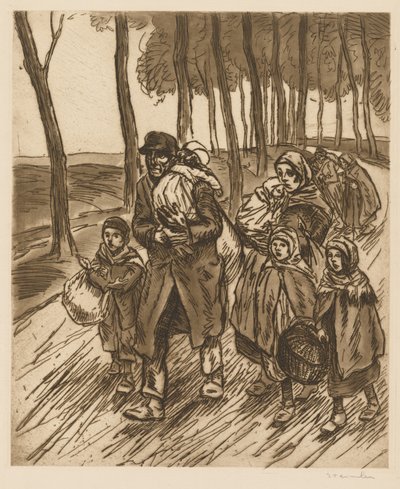 Famille de réfugiés - Théophile Alexandre Steinlen