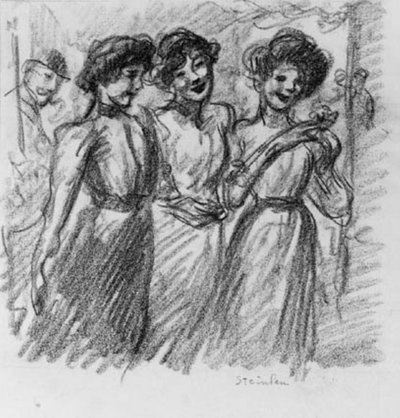 Trois jeunes filles - Théophile Alexandre Steinlen