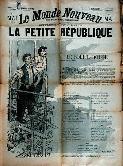 Deux ouvriers chantant 
