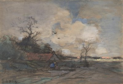 Paysage avec un cottage - Theophile de Bock