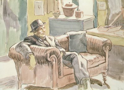 Walter Sickert assis sur un canapé, vers 1927 - Therese Lessore