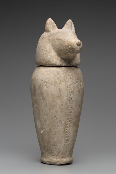 Vase canope à tête de chacal (calcaire) - Third Intermediate Period Egyptian