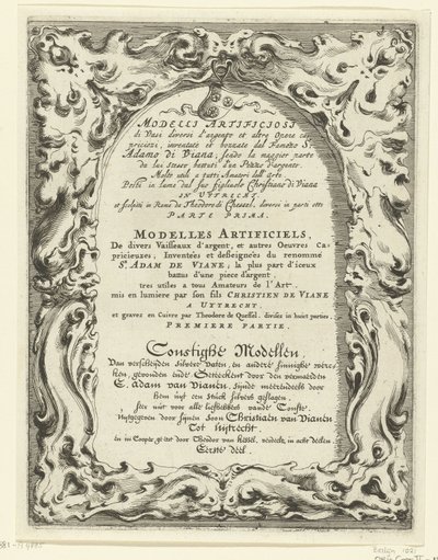 Page de titre: Modelli artificiosi di vasi diversi d