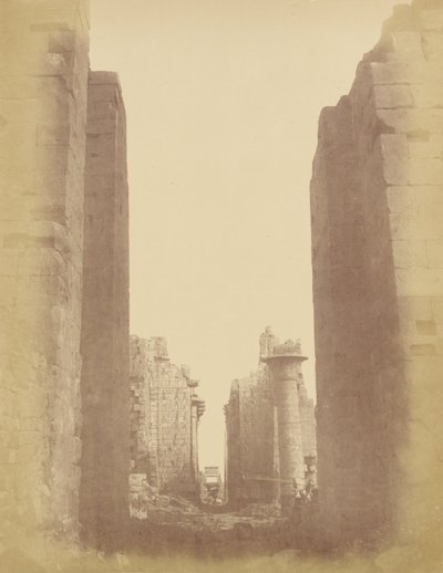 Karnak, vue à travers la salle hypostyle - Théodule Devéria