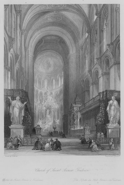 Église Saint-Sernin, Toulouse (gravure) - Thomas (after) Allom