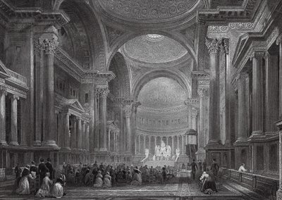 Intérieur de la Madeleine, Paris - Thomas (after) Allom