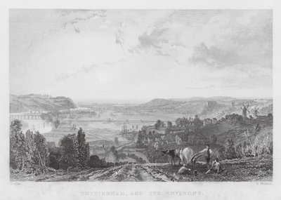 Nottingham et ses environs (gravure) - Thomas (after) Allom