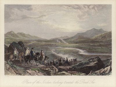 Plaine du Jourdain regardant vers la mer Morte (gravure en couleur) - Thomas (after) Allom
