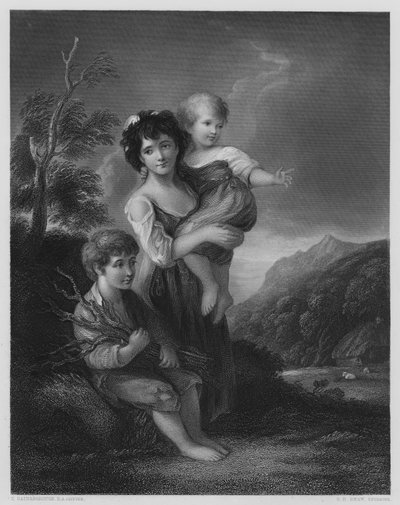 Enfants de Cottage, du tableau dans la galerie Vernon (gravure) - Thomas (after) Gainsborough