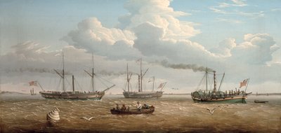 Trois bateaux à vapeur à aubes, 