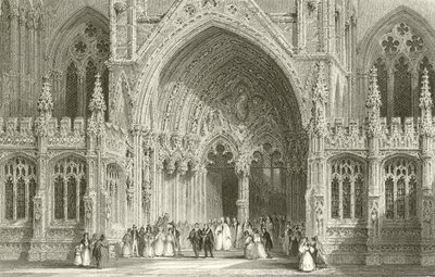Entrée de la cathédrale de Lincoln - Thomas Allom