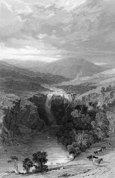 High Force par la Tees, Durham, vers 1835 - Thomas Allom
