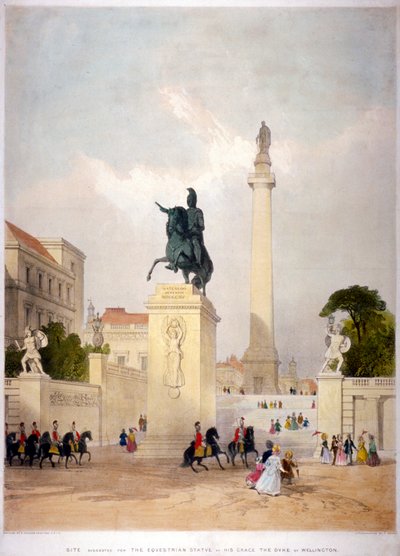 The Mall et Waterloo Place, Westminster, Londres, vers 1845 - Thomas Allom