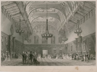 La Galerie de Waterloo, Palais de Buckingham. Publié en 1840 - Thomas Allom