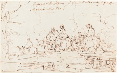 Figures dans un paysage [recto] - Thomas Barker