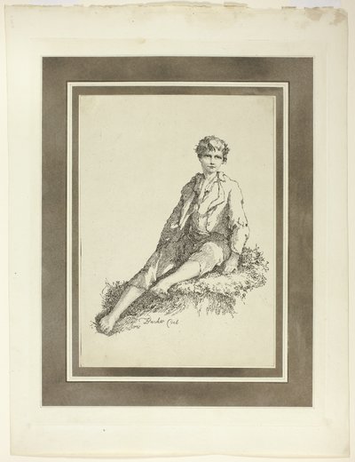 Jeune garçon assis, du premier numéro de Specimens of Polyautography - Thomas Barker